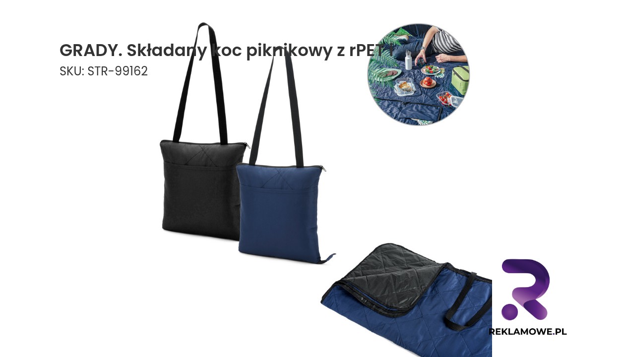 Składany koc piknikowy Grady wykonany z recyklingowanego PET