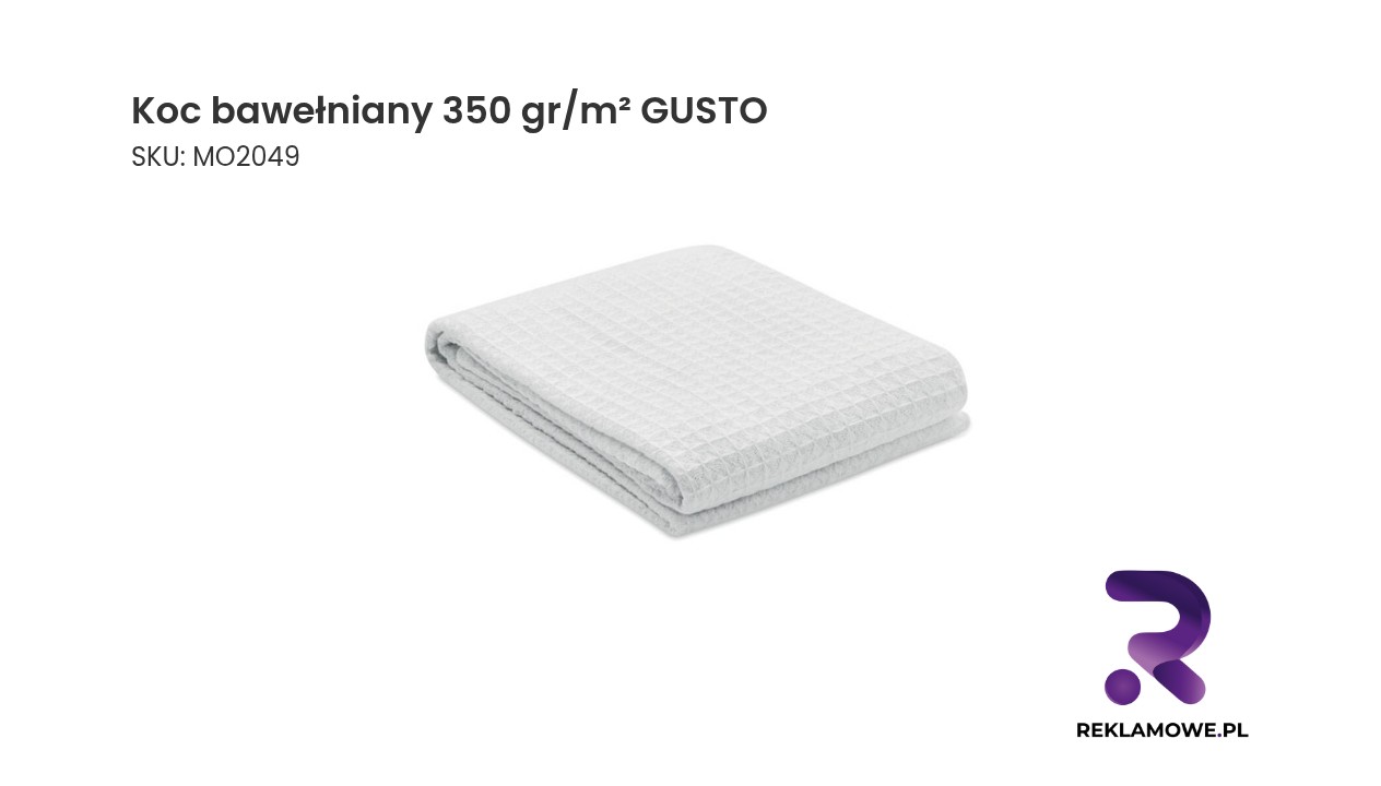 Koc bawełniany 350 gr/m² GUSTO Koc bawełniany 350 gram na metr kwadratowy GUSTO