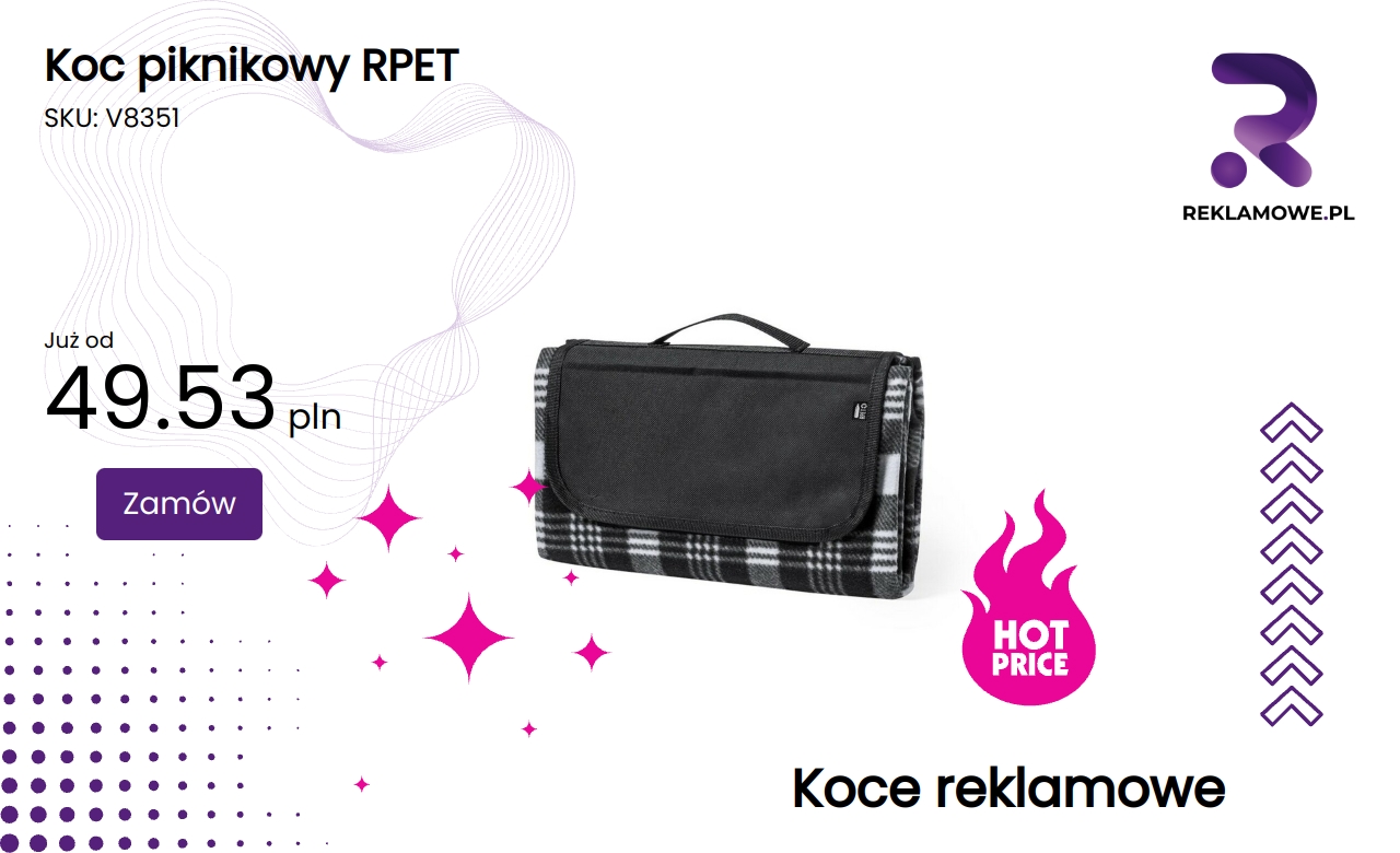 Koc piknikowy z materiału RPET