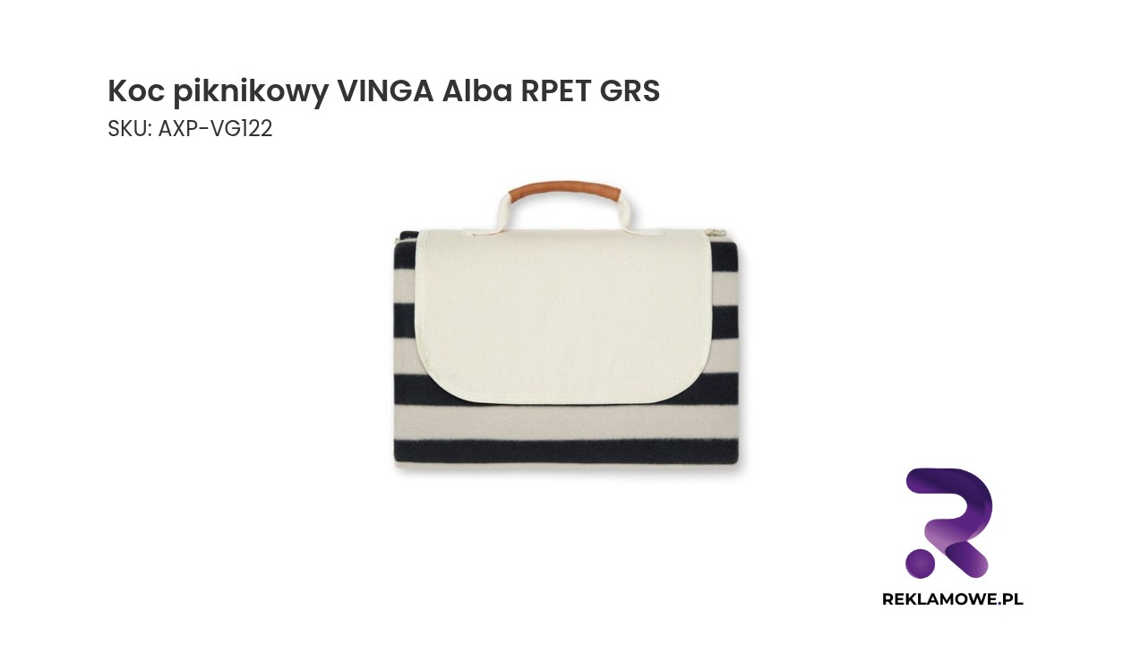 Koc piknikowy VINGA Alba RPET GRS Koc piknikowy VINGA Alba RPET GRS odpowiedzialny ekologicznie