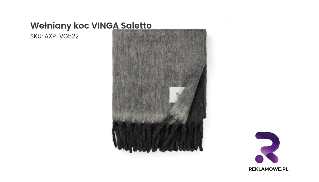 Luksusowy wełniany koc VINGA Saletto w kolorze naturalnym