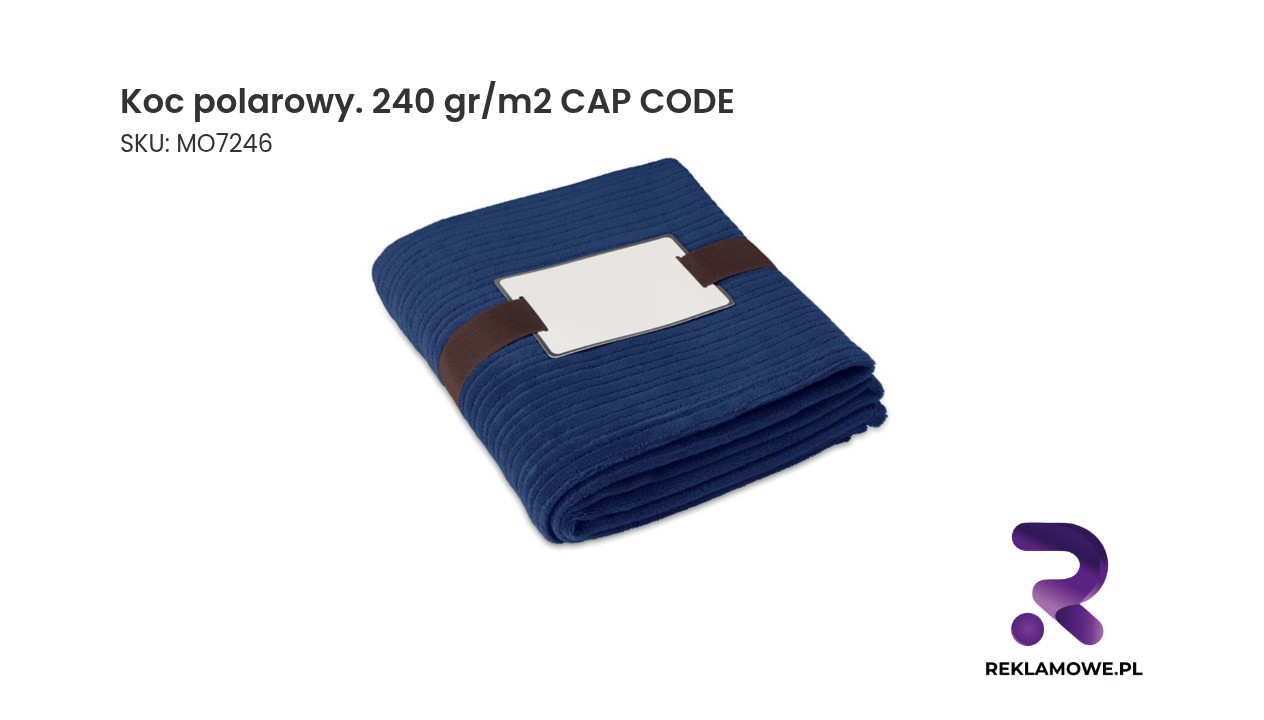 Koc polarowy CAP CODE o gramaturze 240 gr/m2