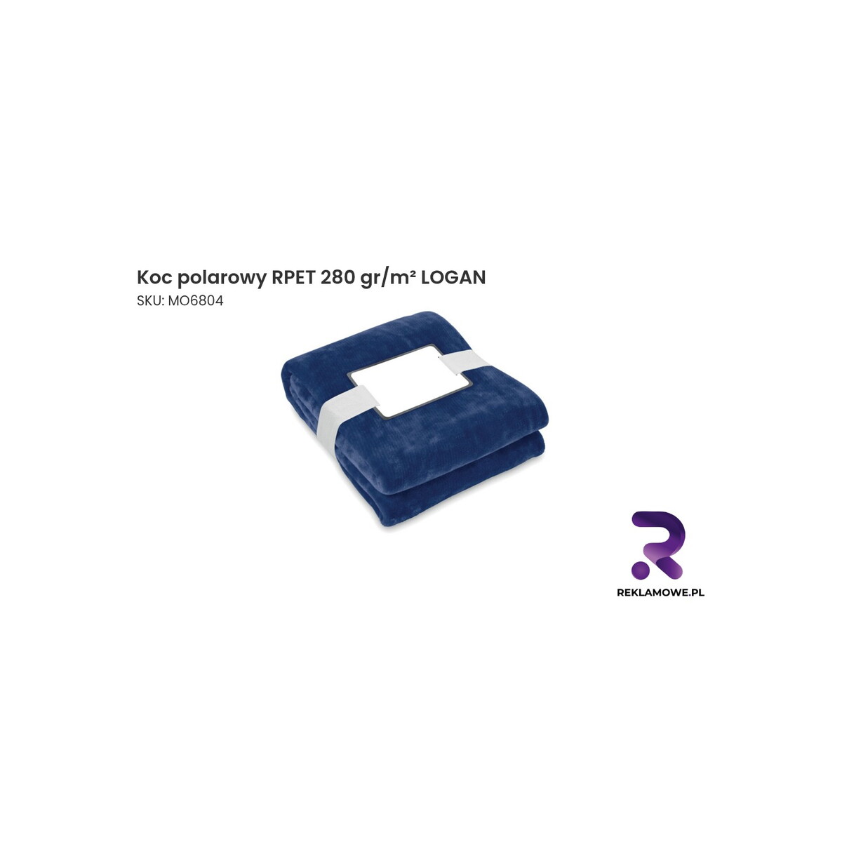Koc polarowy RPET 280 gr/m² LOGAN Koc polarowy RPET 280 gr/m² LOGAN – ekologiczny i ciepły koc z polaru